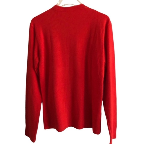 Lacoste Mens Waffle Knit Thermal Sleep Shirt Red Size XS - Picture 4 of 11